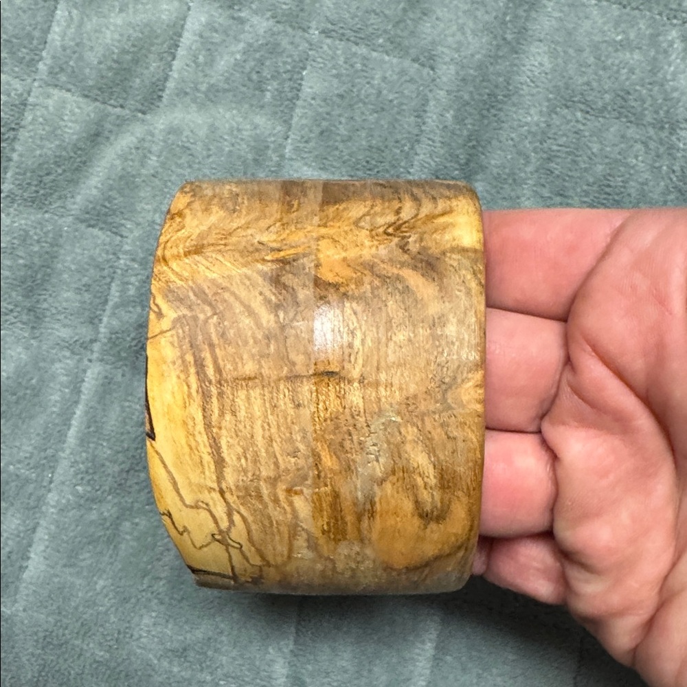 Ambrosia Maple Bangle Bracelet, Natural, Brown, Wood, Boho - Picture 4 of 10